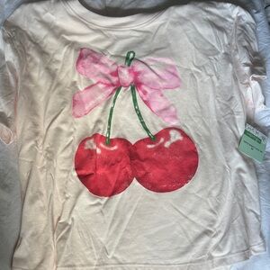 Cherry Print cropped Shirt